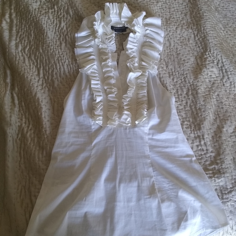 Backless high end ruffle blouse.